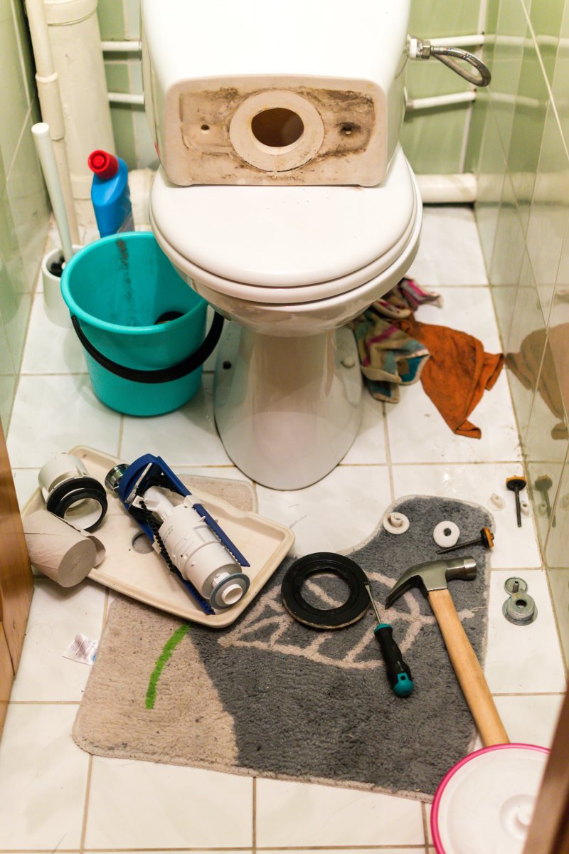 New toilet being installed in a Islington bathroom